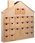 Rayher Adventskalender Haus, Pappmach&eacute;, 36x6,5x40cm, FSC Recycled 100%,