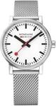 Mondaine - Evo2 MSE.35110.SM - Herren und Damen Uhr 35mm - Bahnhofsuhr in Silber