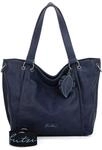 Fritzi02 Hoja Shopper Tasche Schultertasche Umh&auml;ngetasche Damen Lederimitat mit