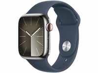 Apple Watch Series 9 (GPS + Cellular, 41 mm) Smartwatch mit Edelstahlgehäuse in