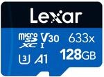 Lexar 128GB Micro SD Karte, microSDXC UHS-I Karte + SD-Adapter, Bis zu 100 MB/s