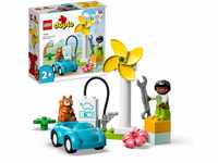 LEGO DUPLO Town Windrad und Elektroauto, Spielzeugauto-Lernspielzeug für...