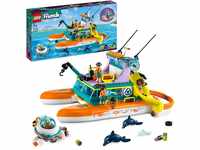 LEGO Friends Seerettungsboot Tierrettungs-Spielzeug Set mit Delfin-Tier-Figuren...