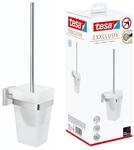 tesa EXXCLUSIV Toilettenb&uuml;rsten-Set, verchromt, mit satiniertem Glas - zur