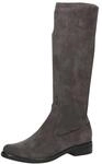 CAPRICE Damen Hohe Stiefel ohne Absatz Kniehoch Vegan, Grau (Dk Grey Str.), 37.5 EU