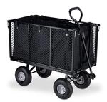 Relaxdays Handwagen, gro&szlig;er Bollerwagen, klappbare Seitenteile, herausnehmbare