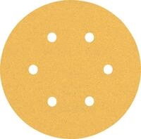 Bosch 5x EXPERT C470 Schleifblatt mit 6 L&ouml;chern (f&uuml;r Farbe auf Holz, Hartholz, &Oslash;