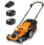 LawnMaster CLMF2437G Akku-Rasenm&auml;her 24V Max 2x4.0Ah Batterie, 37cm 300m&sup2; Mulchen