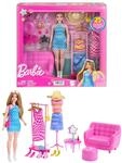 Barbie - Fashion-Set mit Puppe und Kleiderschrank-Set mit Kleidung, Zubeh&ouml;r und
