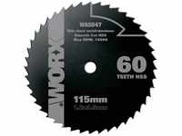 WORX WA5047 HSS Sägeblatt 115 mm – 60 Zähne – 115mm (Durchmesser) x 1,2mm...