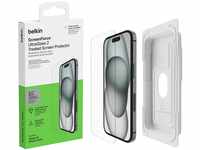 Belkin ScreenForce UltraGlass 2 antimikrobielle iPhone 15, Display-Schutzfolie,