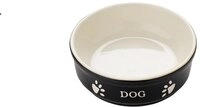 Nobby Hunde Keramiknapf Dog, schwarz/beige 12 X 12 X 3,7 cm, 1 St&uuml;ck