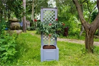 KHW 37202, KHW Pflanzkasten klein, mit Spalier, 43 cm, grau
