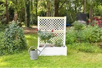 KHW 47001, KHW Pflanzkasten gro&szlig; mit Spalier (2-tlg.) 100 cm, wei&szlig;
