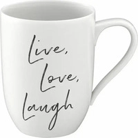 like. by Villeroy & Boch Statement Becher mit Henkel "Live Love Laugh"