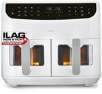 MEDION LIFE P20 XXL Twin Doppelzonen-Hei&szlig;luftfritteuse MD 11760 wei&szlig;, 100 Rezepte