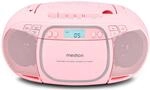 MEDION LIFE E66476 Tragbare CD-Boombox pink, CD-Player, Kassettendeck, FM-Radio,