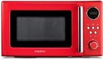 MEDION Retro-Mikrowelle MD 15000, rot, 800 W Leistung, 20 L kompakt, 5