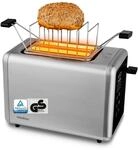 MEDION LIFE Toaster MD12102 silber, 2 Toastschlitze f&uuml;r zwei Toastscheiben, LED