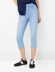 Brax Damen Caprihose Style MARY C USED BLEACHED BLUE, denim hellblau, Gr. 34