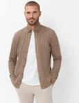 Brax Herren Langarmhemd Style DANIEL cappucino, hellbraun, Gr. M