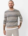 Brax Herren Strickpullover Style RICK cappucino, hellbraun, Gr. M