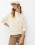 Brax Damen Strickpullover Style LESLEY dark ecru, Altwei&szlig;, Gr. 38