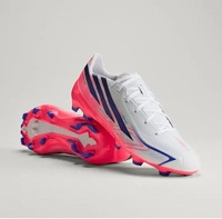 Adidas KJ3412, adidas F50 Hyperfast League FG Fu&szlig;ballschuh wei&szlig; lila pink