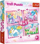Trefl 34389, Trefl Puzzle 4 in 1 Einh&ouml;rner