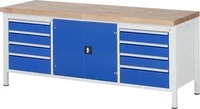 RAU 38909A2207B4H11, RAU GmbH RAU Werkbank 2000x700x840-1040mm 8xSchublade-TA 1xT&uuml;r