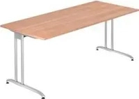 Hammerbacher VBS19/N/S, Hammerbacher Schreibtisch VBS, 74cm, 180x80cm (BxT), nussbaum