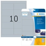 Herma 4099, Herma Etiketten 96x50,8mm Folie silber A4 250Et 25Bl 10Et Bl LaserCopy