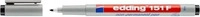 Edding 151 001, Edding Folienstift, 151 001, schwarz, 0,6mm, Rundspitze