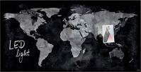 Sigel GL409, Sigel Glas-Magnettafel artverum LED light 91,0 x 46,0 cm World-Map