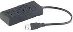 USB-3.0-Hub mit 4 Ports, einzeln schaltbar, bis 5 Gbit/s