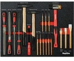 Werkzeugeinlage Feilen-Set mit Hammer, Meisel und Durchschl&auml;gen