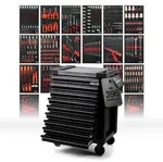 Werkzeugwagen PRO Line "FULL BLACK" mit 9 Schubladen inklusive Werkzeug