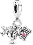 Pandora Charm Moments Flugzeug, Globus und Koffer 799435C01 - silber