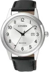 Citizen Herrenuhr Leder Sport Eco Drive AW1231-07A - silber