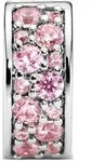 Pandora Charm Moments Rosafarbener Pav&eacute; Clip 791817PCZ - silber