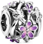 Pandora Charm Moments Offen gearbeitetes, lilafarbenes G&auml;nsebl&uuml;mchen...