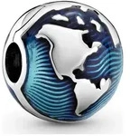 Pandora Charm Moments Blauer Globus Clip 799429C01 - silber