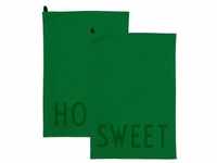 Design Letters - Favourite Geschirrtuch, Sweet / Home, olive green (2er-Set)
