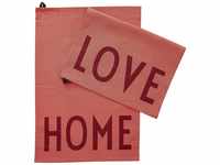 Design Letters - Favourite Geschirrtuch, Love / Home, terracotta (2er-Set)