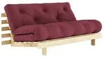 Karup - Roots Schlafsofa, 160 x 200 cm, Kiefer natur / bordeaux (710)