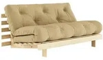 Karup - Roots Schlafsofa, 160 x 200 cm, Kiefer natur / wheat beige (758)
