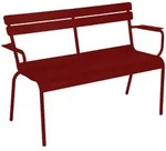 Fermob - Luxembourg Gartenbank mit Armlehne 2-Sitzer, chili