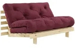 Karup - Roots Schlafsofa, 140 x 200 cm, Kiefer natur / bordeaux (710)