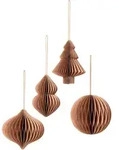 Broste Copenhagen - Christmas Mix Deko-Anh&auml;nger, dusty pink, 4er-Set, &Oslash; 9 x H...