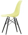 Vitra - Eames Plastic Side Chair DSW RE, Ahorn schwarz / citron (Filzgleiter basic